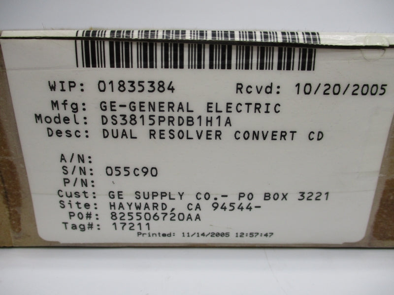 GENERAL ELECTRIC DS3815PRDB1H1A NSMP