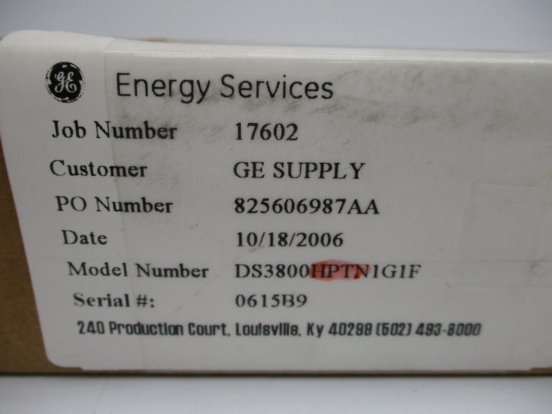 GENERAL ELECTRIC DS3800HPTN1G1F NSMP