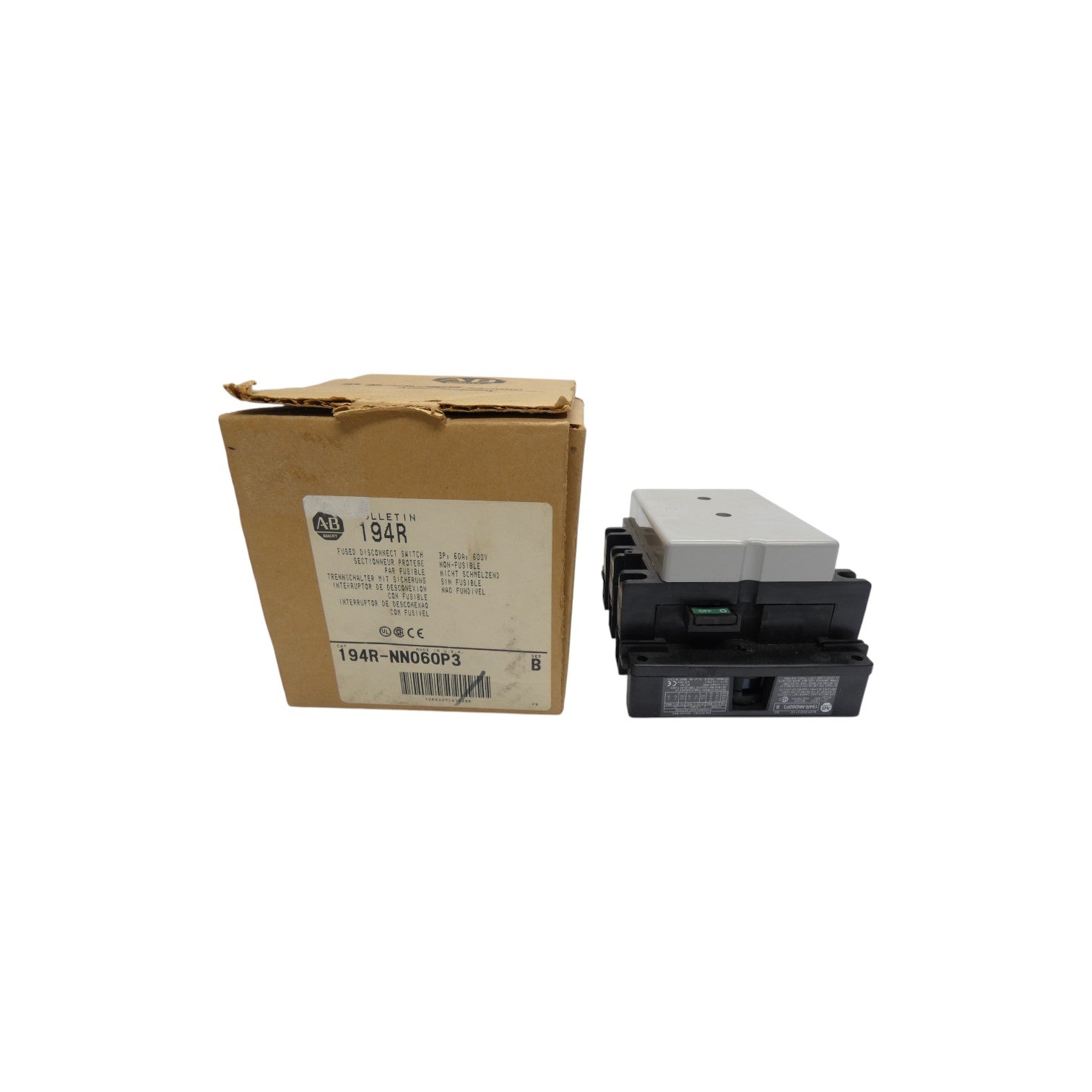 ALLEN BRADLEY 194R-NN060P3 SER. B 600V 60A (BR/WH) NSMP