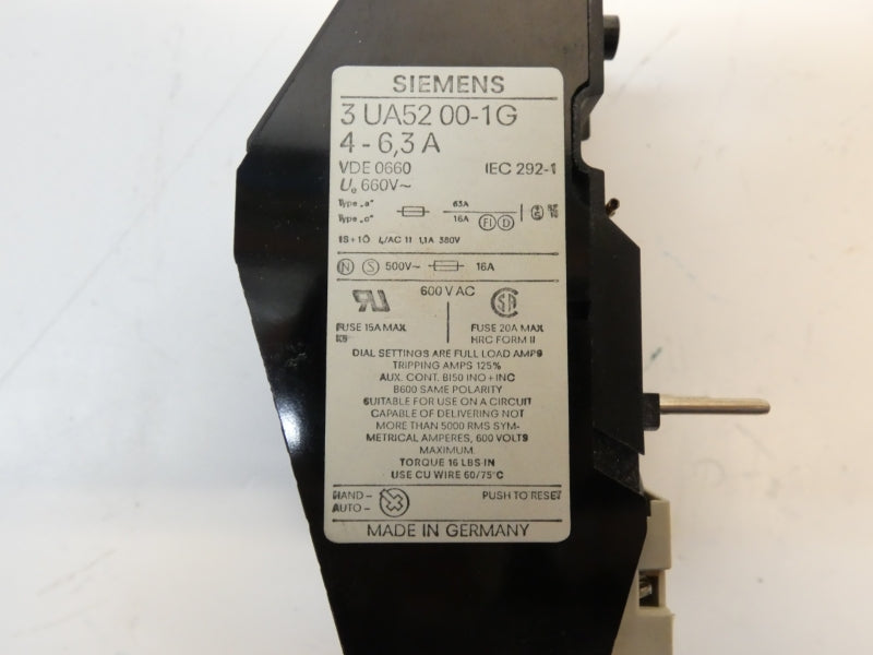 SIEMENS 3UA5200-1G 660V 4-6.3A NSMP