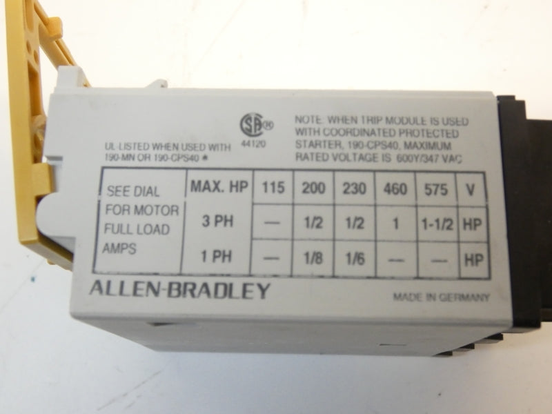 ALLEN BRADLEY 190-P024 SER. A 575V 1.6-2.4A NSNP