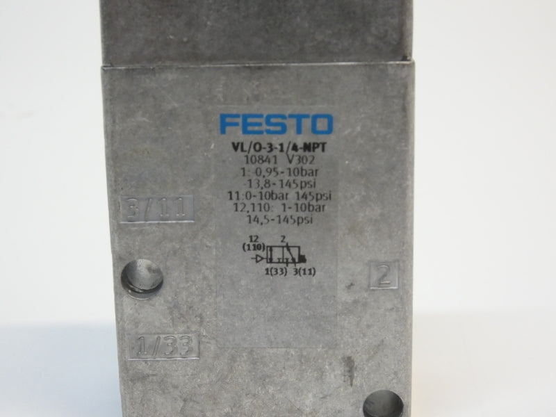 FESTO VL/0-3-1/4-NPT 10841 14.5-145PSI NSMP