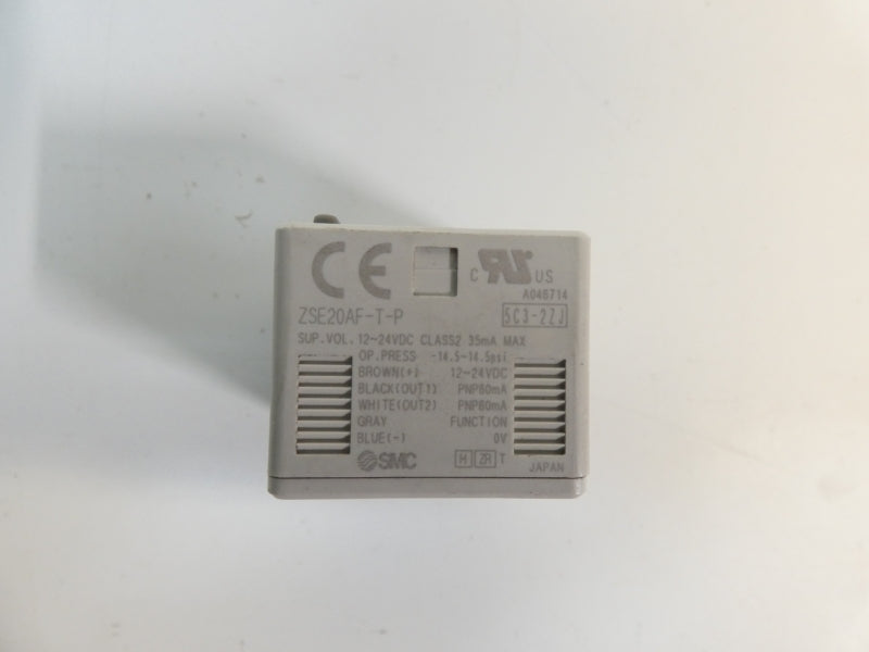 SMC ZSE20AF-T-P 12-24VDC -14.5-14.5PSI NSNP