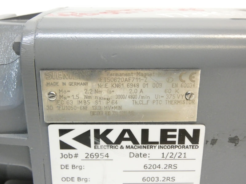 SIEMENS 1FT50620AF711-Z 375V 2A UNMP