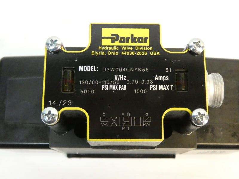 PARKER D3W004CNYK56 110/120V 0.79-0.93A 5000PSI NSNP