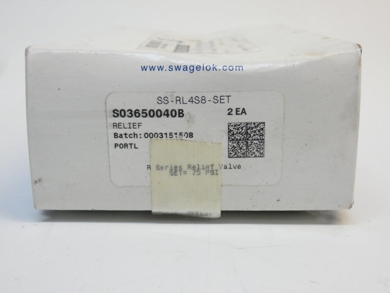 SWAGELOK SS-RL4S8-SET 75PSI (PKG OF 2) NSMP