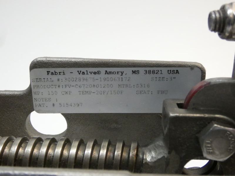 FABRI VALVE FV-C6720801200 20-150F 3" NSNP
