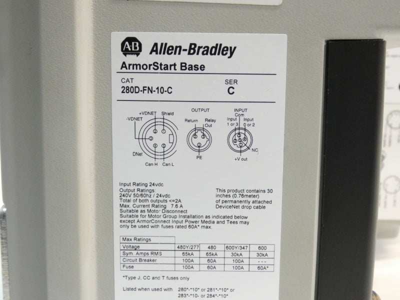 ALLEN BRADLEY 284D-FVD2P3Z-10-CR-3-OC SER. C F/W 66.022 380-480VAC 3.8A UNMP