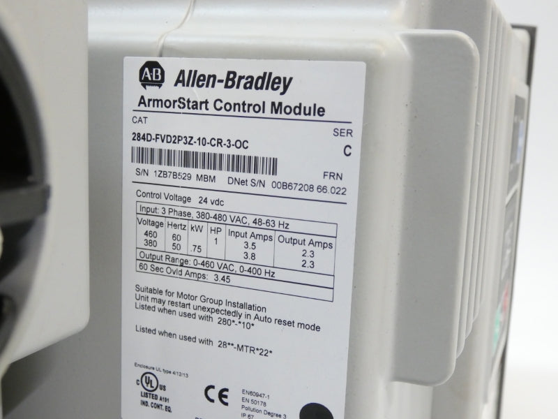 ALLEN BRADLEY 284D-FVD2P3Z-10-CR-3-OC SER. C F/W 66.022 380-480VAC 3.8A UNMP