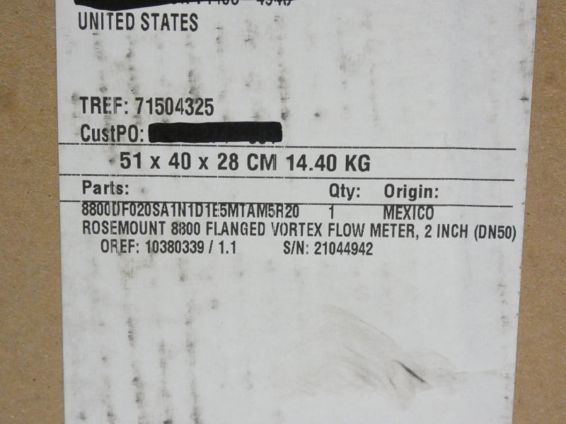 ROSEMOUNT 8800DF020SA1N1D1E5MTAM5R20 10.8-42VDC 275PSI NSMP