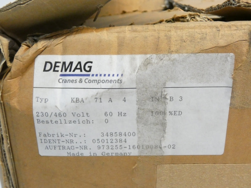 DEMAG KBA71A4 230/460V 1.35/2.70A NSMP