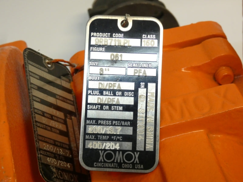 XOMOX 9RB711LPL 200PSI 3" NSNP