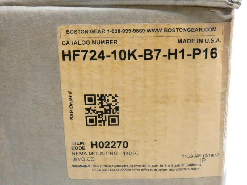 BOSTON GEAR HF724-10K-B7-H1-P16 NSMP