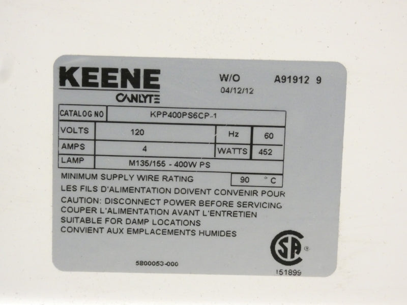 KEENE KPP400PS6CP-1 120V 4A NSNP