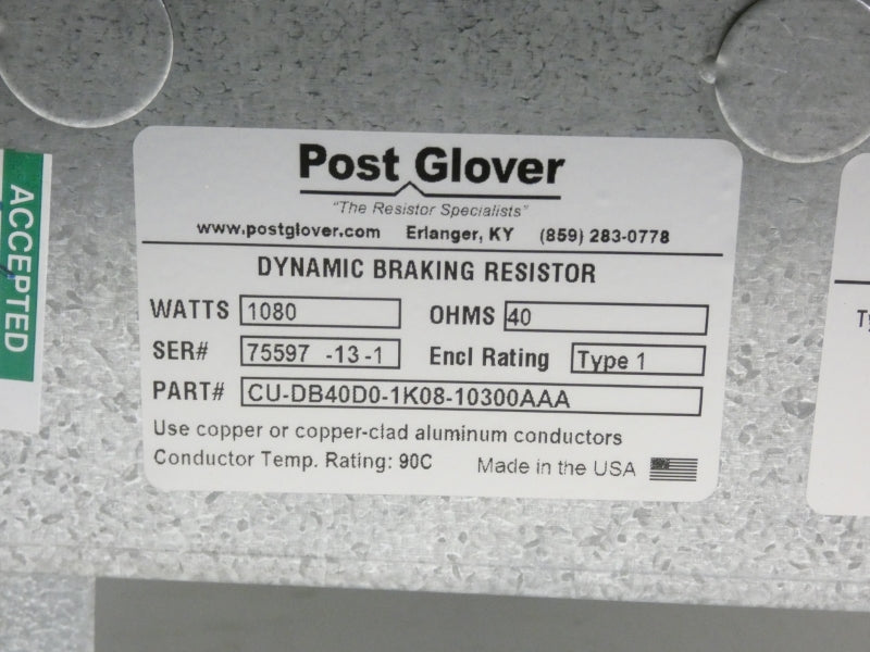 POST GLOVER CU-DB40D0-1K08-10300AAA NSMP