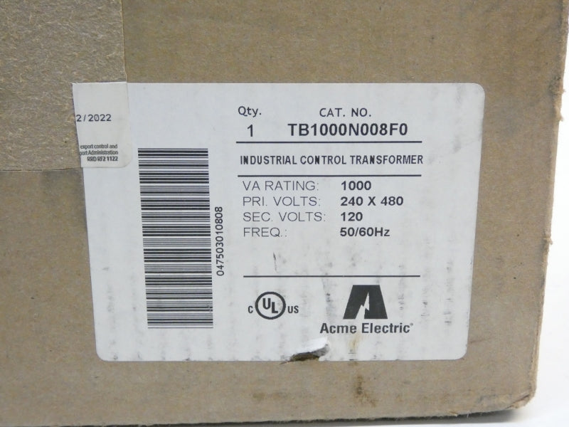 ACME ELECTRIC TB1000N008F0 240/480V NSMP