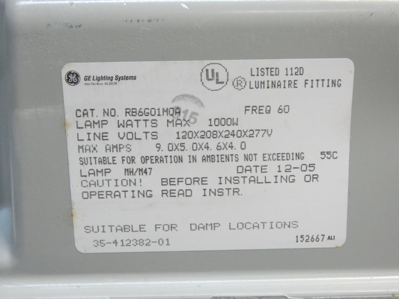 GENERAL ELECTRIC RB6G01M0A 277V 4.0A NSNP