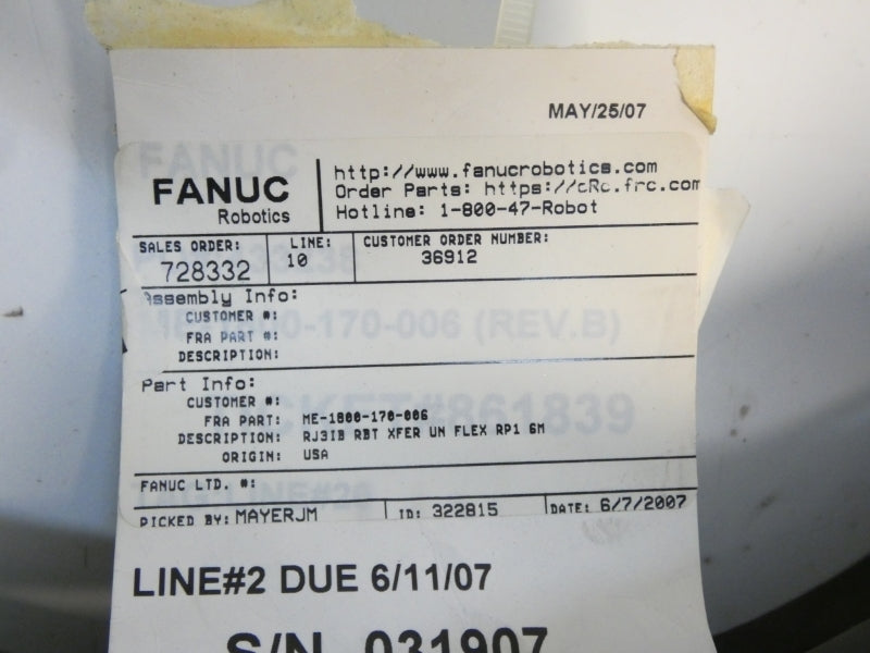 FANUC ME-1800-170-006 REV. B NSNP