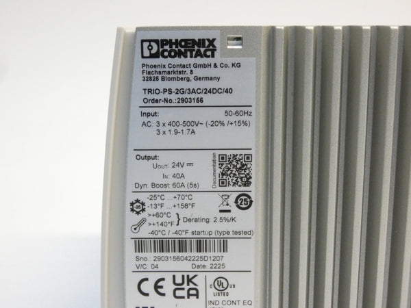 PHOENIX CONTACT TRIO-PS-2G/3AC/24DC/40 2903156 400-500V 1.9-1.7A NSMP