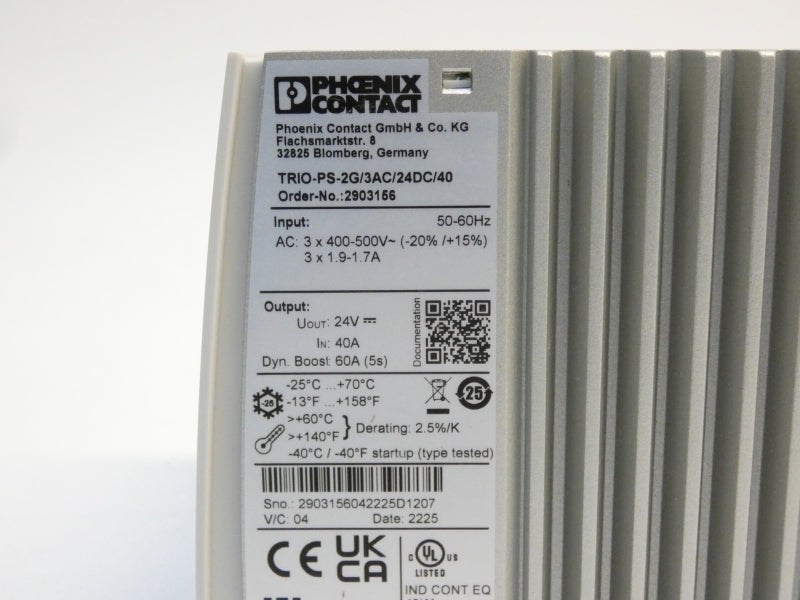 PHOENIX CONTACT TRIO-PS-2G/3AC/24DC/40 2903156 400-500V 1.9-1.7A NSMP