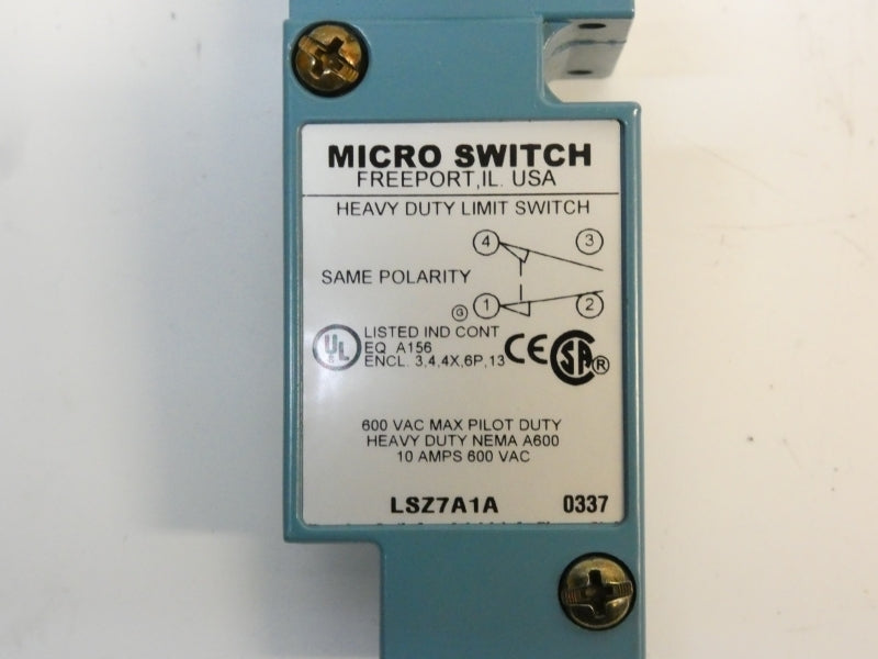 MICRO SWITCH LSZ7A1A 600VAC 10A UNMP