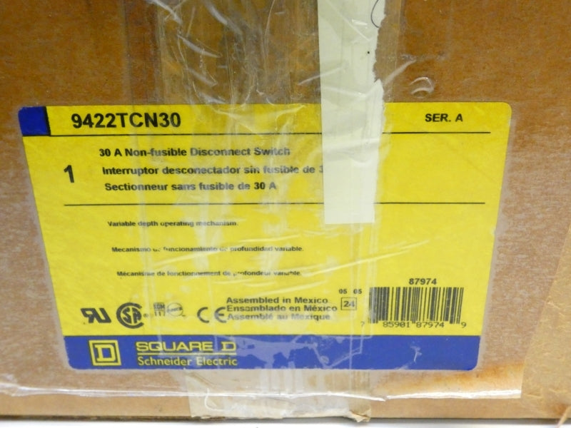 SQUARE D 9422TCN30 SER. A 600V 30A NSMP