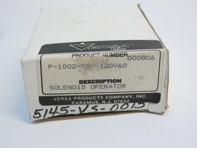 VERSA VALVES P-1002-98P-120V60 000806 120V NSMP