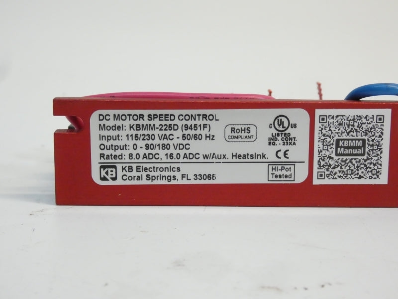 KB ELECTRONICS KBMM-225D(9451F) 115/230VAC NSMP