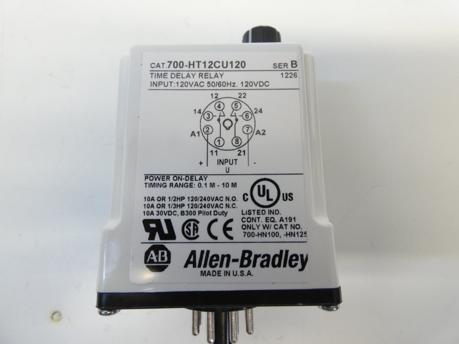 ALLEN BRADLEY 700-HT12CU120 SER. B 120VAC/DC 10A 0.1-10M (WH) NSMP