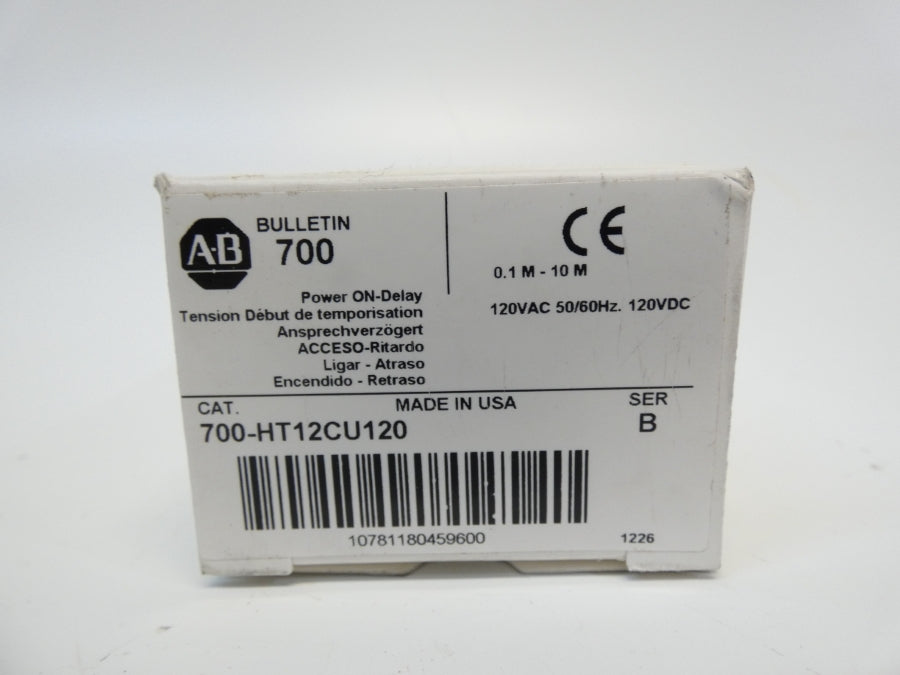 ALLEN BRADLEY 700-HT12CU120 SER. B 120VAC/DC 10A 0.1-10M (WH) NSMP