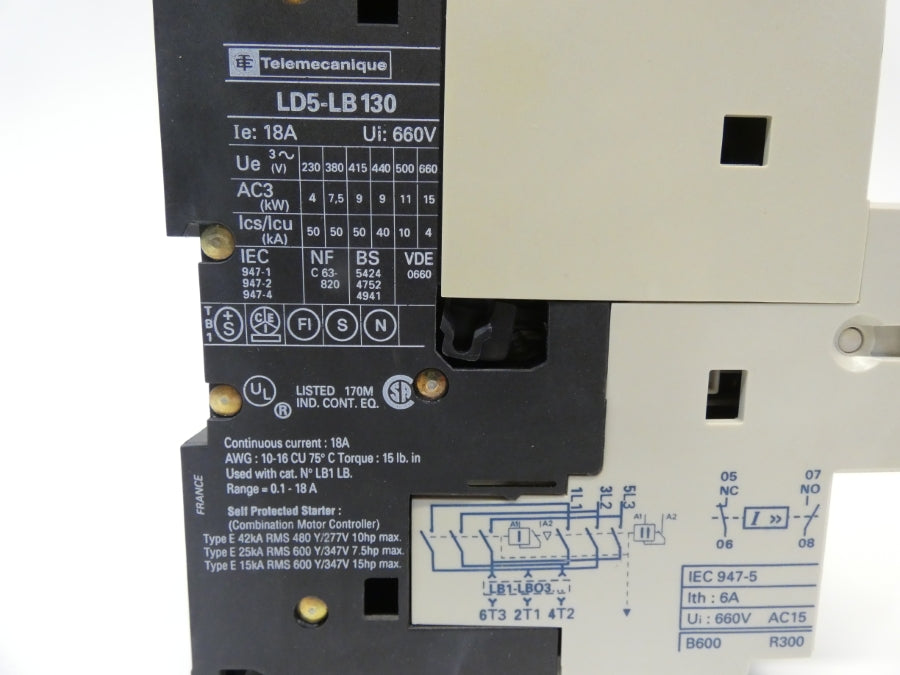 TELEMECANIQUE LD5LB13OFC 105-120V 18A NSMP