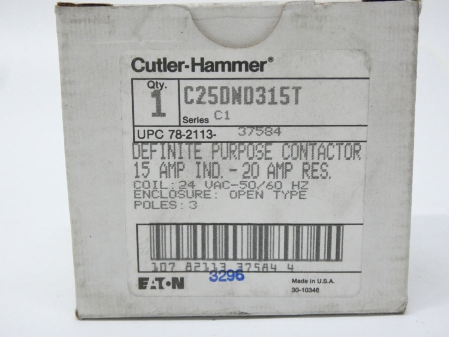 CUTLER HAMMER C25DND315T 24VAC 20A NSMP