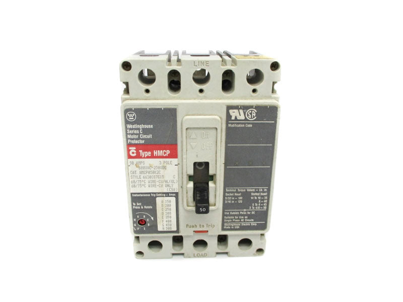 WESTINGHOUSE HMCP050K2C 600VAC 50A (NO LUGS) UNMP