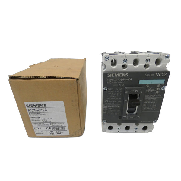 SIEMENS 3VL1112-1KM30-0AA0 NCX3B125 480V 125A NSMP