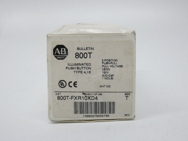 ALLEN BRADLEY 800T-FXR10XD4 SER. T 120V (WH) NSMP