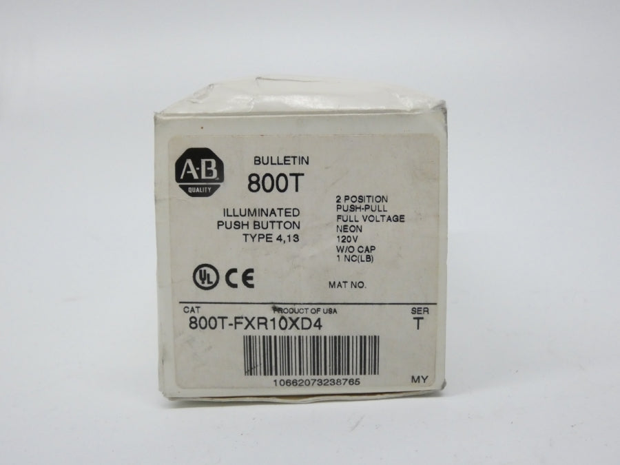 ALLEN BRADLEY 800T-FXR10XD4 SER. T 120V (WH) NSMP