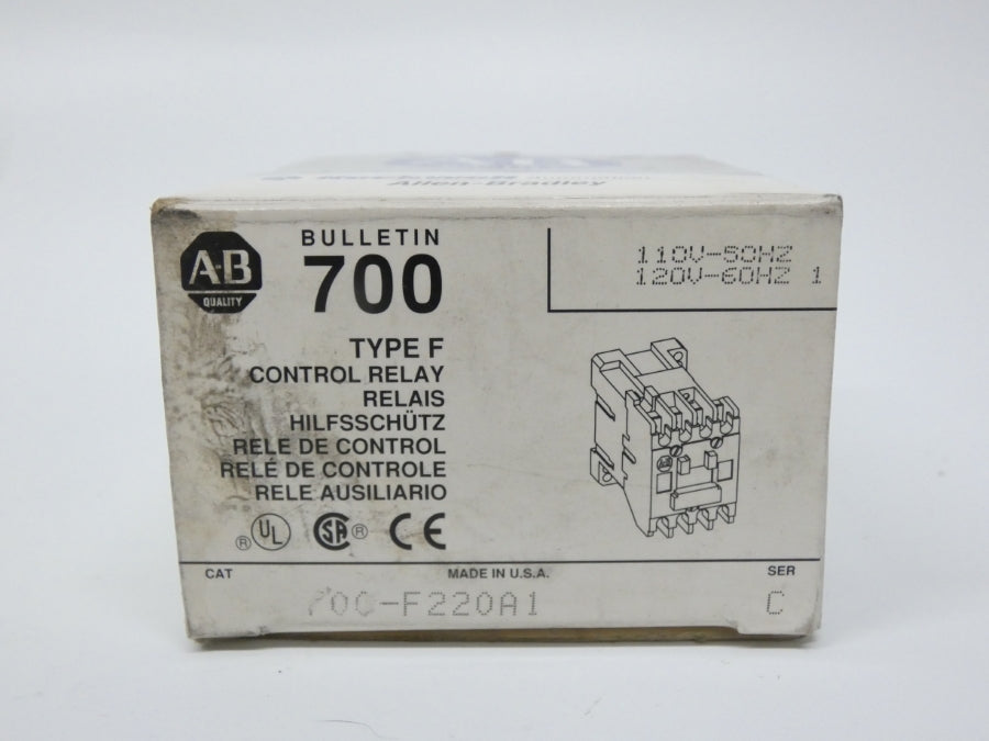 ALLEN BRADLEY 700-F220A1 SER. C 110-120V 60A (GY/BL) NSMP