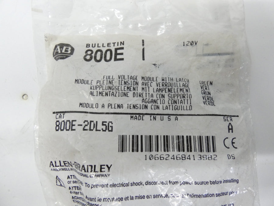 ALLEN BRADLEY 800E-2DL5G SER. A 120V NSMP