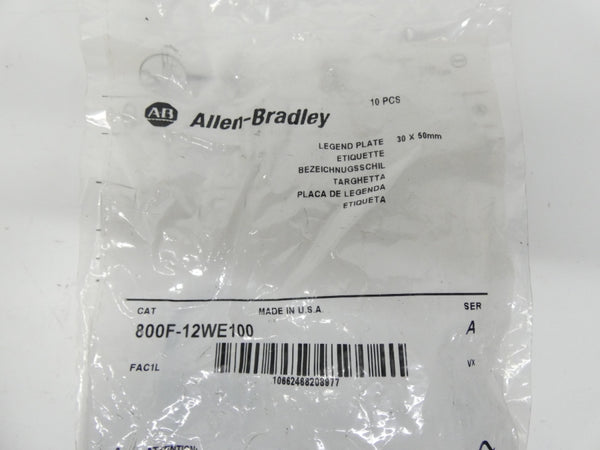 ALLEN BRADLEY 800F-12WE100 SER. A (PKG OF 10) NSMP