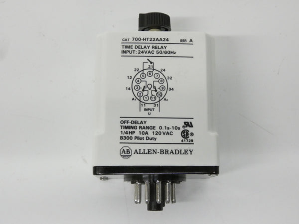 ALLEN BRADLEY 700-HT22AA24 SER. A 24VDC 10A 0.1-10S (BK/YL) NSMP