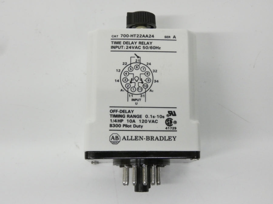 ALLEN BRADLEY 700-HT22AA24 SER. A 24VDC 10A 0.1-10S (BK/YL) NSMP