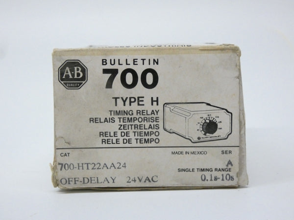 ALLEN BRADLEY 700-HT22AA24 SER. A 24VDC 10A 0.1-10S (BK/YL) NSMP