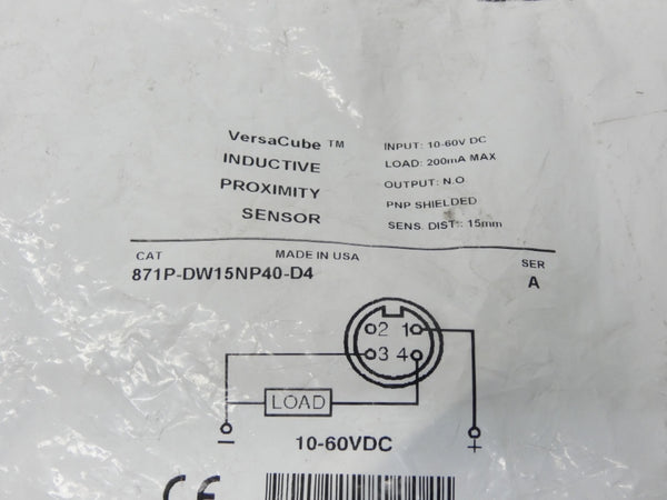 ALLEN BRADLEY 871P-DW15NP40-D4 SER. A 10-60VDC NSMP