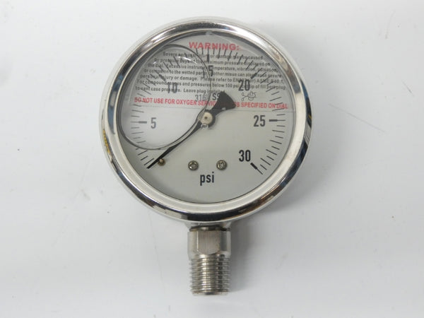 VALLEY INSTRUMENT PRO-301L-254C 0-30PSI 1/4" NSMP