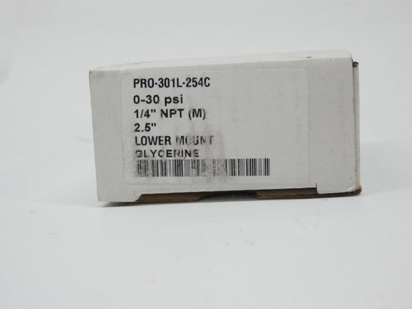 VALLEY INSTRUMENT PRO-301L-254C 0-30PSI 1/4" NSMP