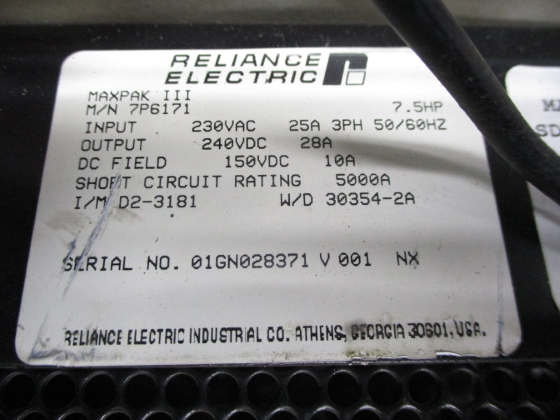 RELIANCE ELECTRIC 7P6171 240VDC 28A UNMP