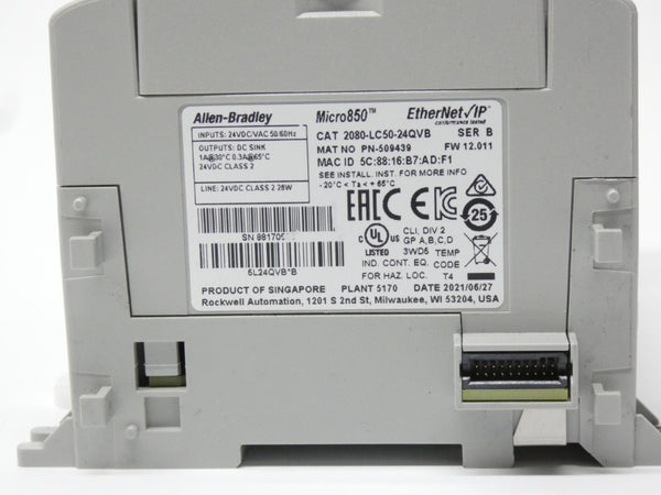 INDUSTRIAL SPARE PART 2080-LC50-24QVB SER. B F/W 12.011 24VDC/VAC 1A NSNP