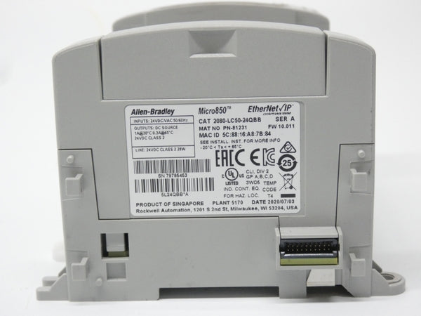 INDUSTRIAL SPARE PART 2080-LC50-24QBB SER. A F/W 10.011 24VDC/VAC 1A (NO COVER) UNMP