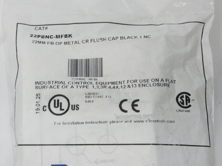 C3CONTROLS 22PBNC-MFBK NSMP