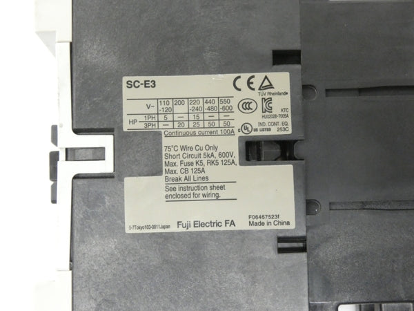 FUJI ELECTRIC SC-E3 415-440/440-480V 100A NSNP